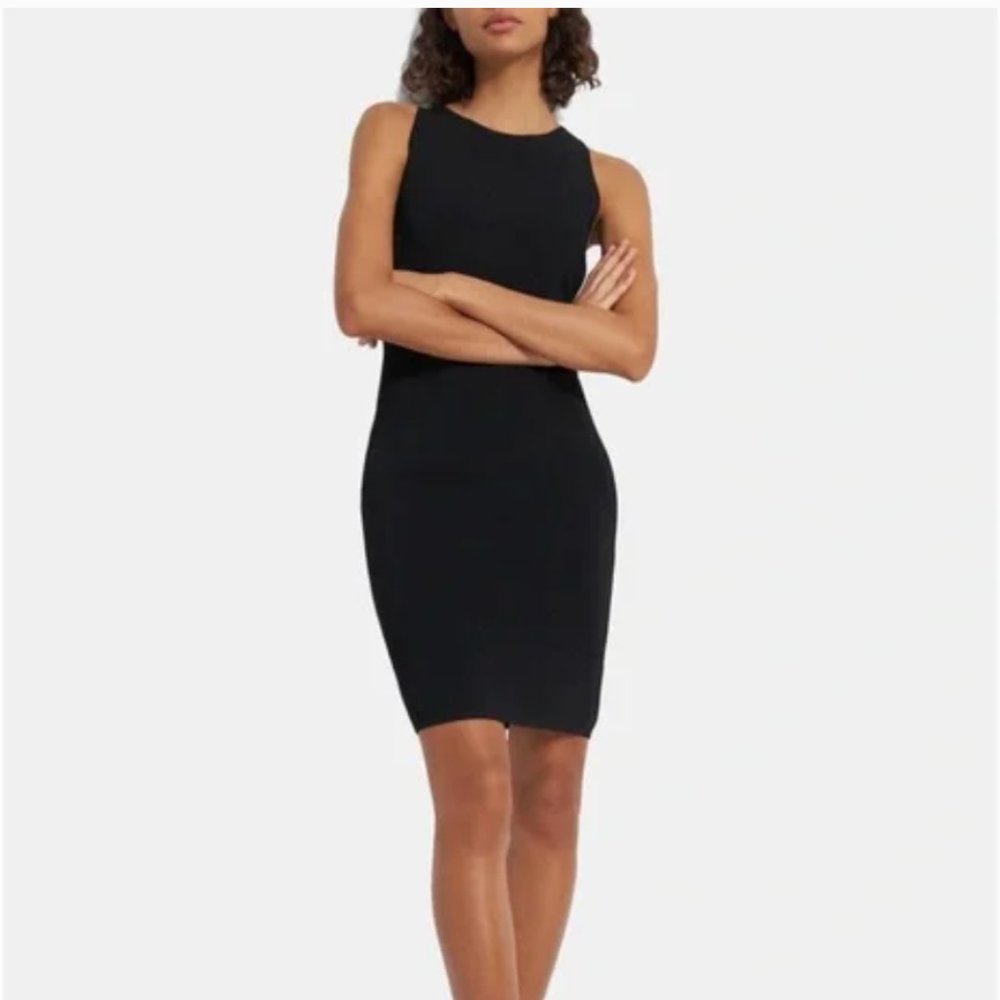 NWT Theory Bodycon Midi Black Dress Medium